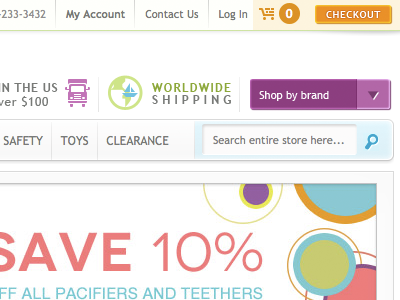 Babyhaven Header Details baby babyhaven button ecommerce icons search shopping cart ui