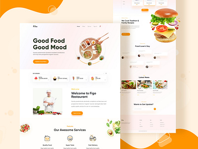Filia webpage app branding dshboard food app illustration landing page logo minimilist mobile app resturent typography vector webdesign webpage website