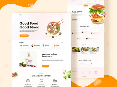 Filia webpage app branding dshboard food app illustration landing page logo minimilist mobile app resturent typography vector webdesign webpage website