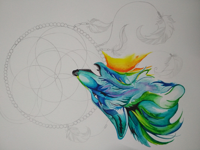 Wolf and a Dreamcatcher