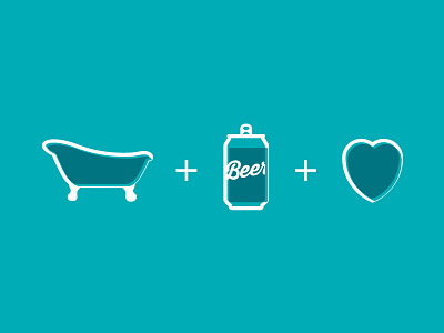 Beer Tub Icons bathtub beer heart icons multiply teal