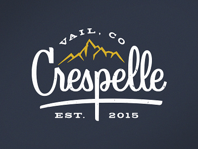 Crespelle colorado crepes crespelle lettering logo mountains script type vail
