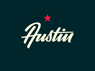 Austin austin lettering logo script type