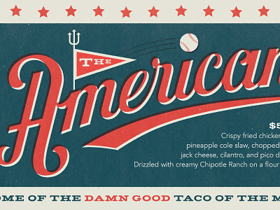 Hey, batter, batter... baseball lettering merica script swash the american torchys tacos type
