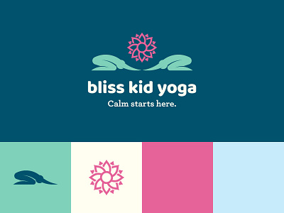 Bliss Kid childs pose circles lotus yoga