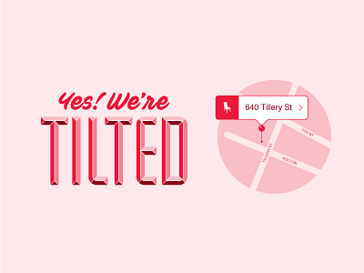 Yes We're Tilted lettering map open tilted tilted chair yes were