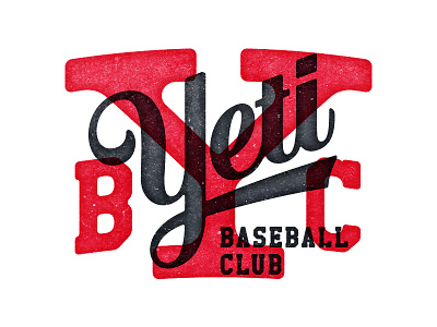 YBC baseball grunge lettering script type vintage yeti
