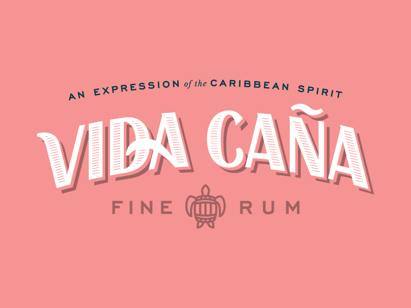 13/31: Vida Caña Construction arc caribbean spirit lettering pastel rum turtle type