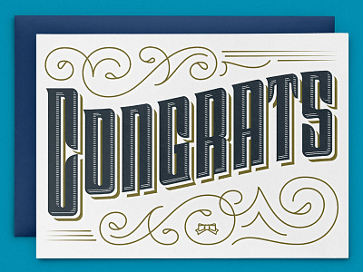 Congrats congratulations flourishes greeting cards lettering typography