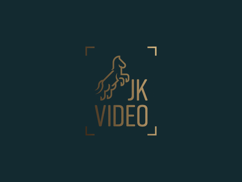 JK Videography brand design brand standards branding circles gold horses logo