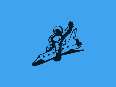 Ride 'em, space cowboy astronaut branding design illustration space shuttle yeehaw