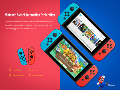 Nintendo Switch interaction exploration adobe xd interaction interactive design nintendo nintendo switch visual design