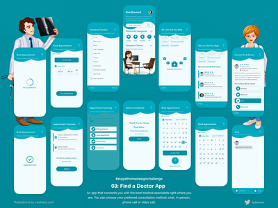 Find A Doc App adobe xd medical app visual design
