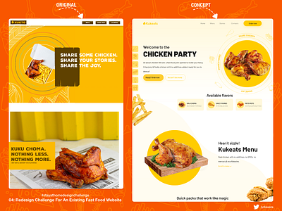 Website Re-design Concept for Fast Food Website adobe xd food landing page web design