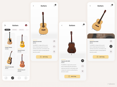 Music instrument store app adobe xd guitar mobile mobile app music app