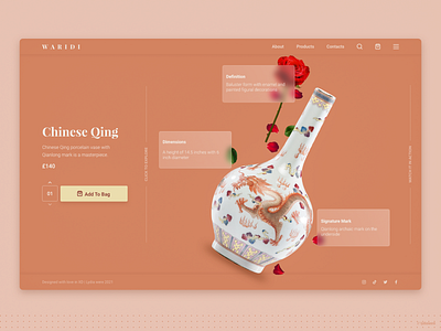 Landing page for a vase shop adobe xd flowers interaction landing page vase web design website