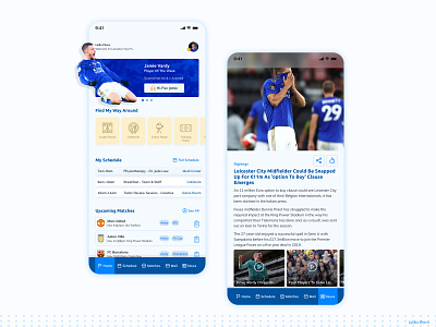 Leicester City F.C. Players Mobile App app figma football mobile mobile app sport ui ui design ux ux design web design
