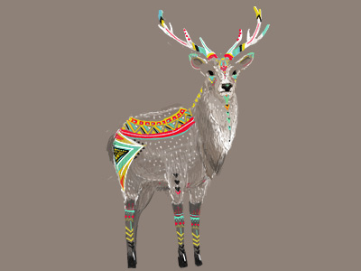Warrior Deer Friend deer illustration