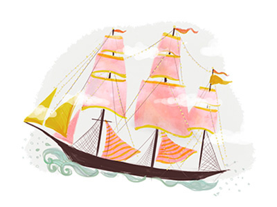 A ship is safe at port, but that's not what ships are built for cute illustration ship