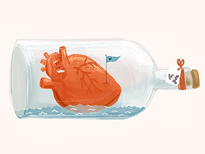 Heart in bottle