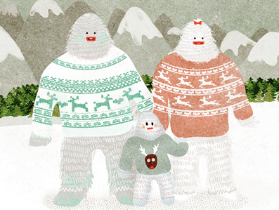 Furry Holidays! abominable snowman cute holidays illustration yeti