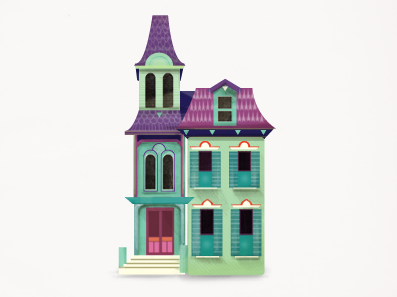 Pocket Victorian House cute fun house illustration pocket victorian