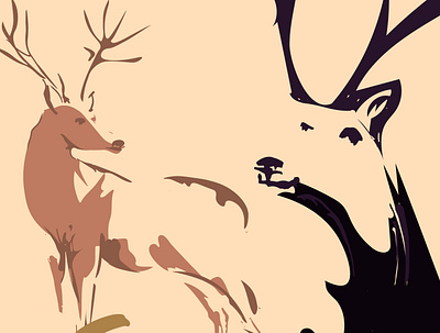gouache deers art artist artwork artworks deer design drawing gouache illustraion illustration illustration art illustration design painting