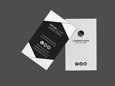 corporate business card black business card template businesscard corporate professional round simple squre verticle white