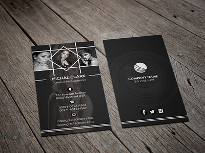 photography Business card black business card colour design fassion photography photography business card verticle