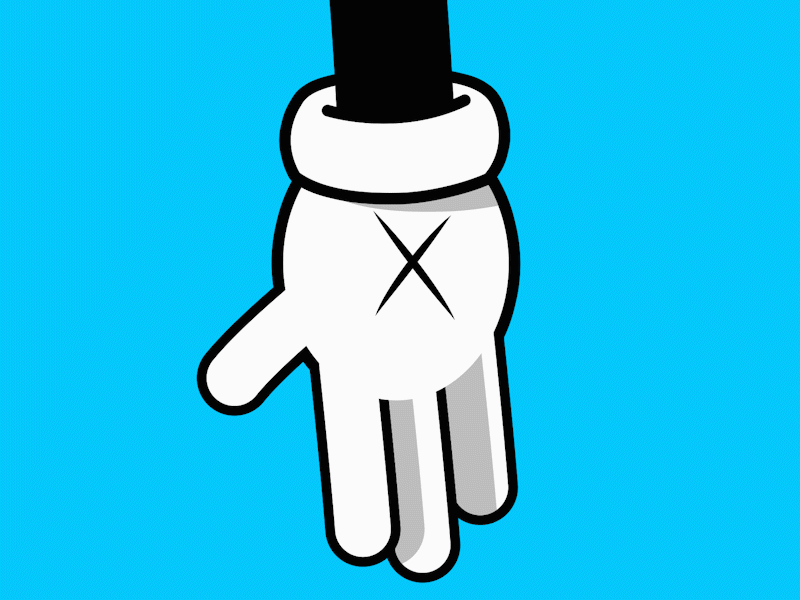 KAWS Wiggly Hand after effects animation cartoon clean hand kaws minimal rubberhose vector