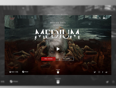 Web Design for the pre-order The Medium pre order presentation videogames web design