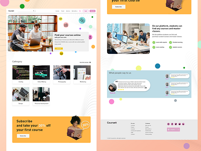 courseit : landing page elearning platform concept courses creative design elearning courses ui