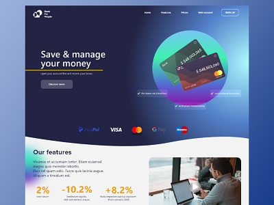 Web design for bank website bank bank card design website design