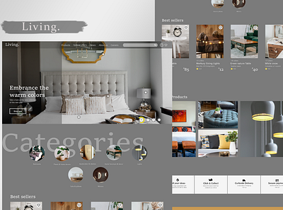 Living. Forniture website branding creative design forniture ui website design