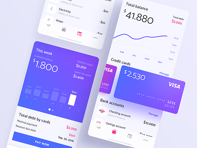 Financial App iOS account analytics app banking business fintech mobile money startup ui ux wallet wealth management