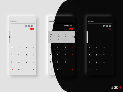 DailyUI #004 - Calculator app art design ui ux