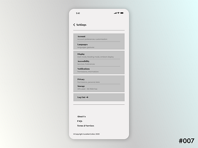 DailyUI  #007 - Settings