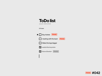 DailyUI #042 - ToDo List