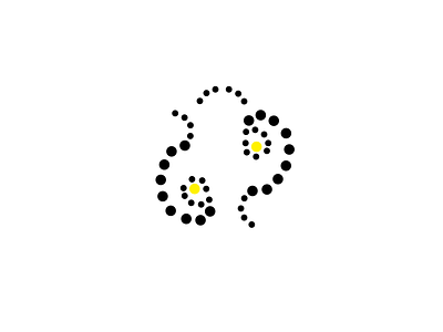 Isolating connection design dots eyes vector