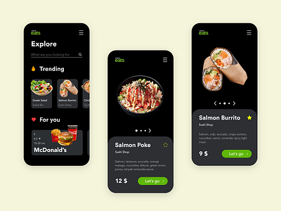 Uber Eats App - Redesign adobe adobexd app application brand darkmode delivery design designs eat figma flat food illustrator uber ubereats ui
