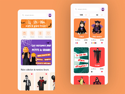 Costume App - Halloween 🎃 adobe adobexd app design ecommerce halloween uiux