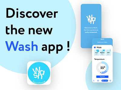 Wash - Connected laundromat adobexd app brand design design illustrator laundromat minimal new photo ui ux wash