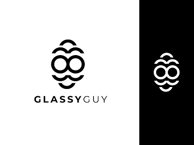 Glassy Guy Logo Design app icon app logo branding design face illustration illustration logo logo design man illustration minimalist logo typography