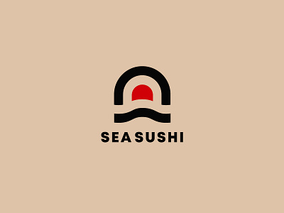 Sea Sushi Logo Design app icon app logo branding creative design graphic design illustration logo logo design minimalist logo sushi typography ui