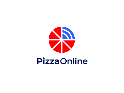 Pizza Online Logo Design app logo branding design flat logo logo design minimalist logo pizza simple