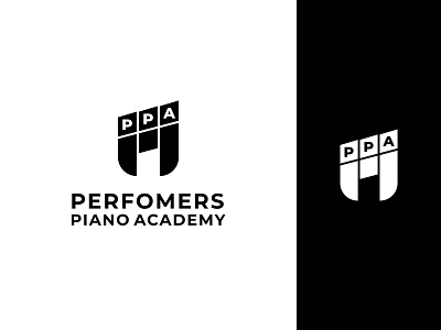 PPA LOGO app logo branding design illustration logo logo design minimalist logo piano typography ui