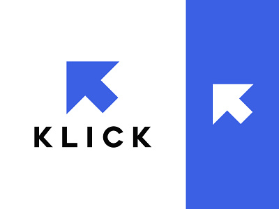 Klick logo (Click) app logo arrow branding click design illustration logo logo design minimalist logo typography ui