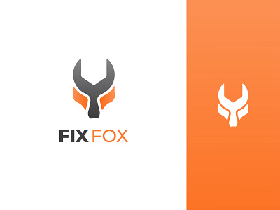 FIX FOX LOGO app logo branding clever logo design fix logo fixfox fox logo illustration logo logo design minimalist logo real estate logo typography ui vector wranch logo