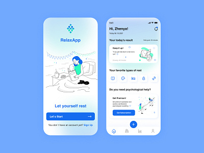 Relaxation App Mobile Design Concept