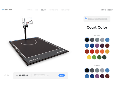 3D configurator of
a sports equipment ”OnCourt”